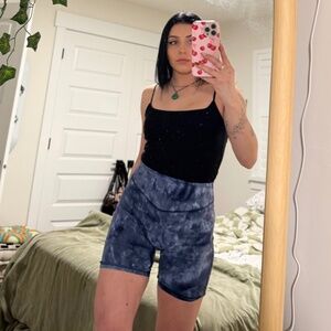 gymshark blue biker shorts